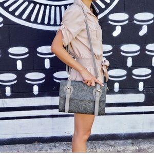 Pink Haley Grey Vintage Inspired Crossbody Bag